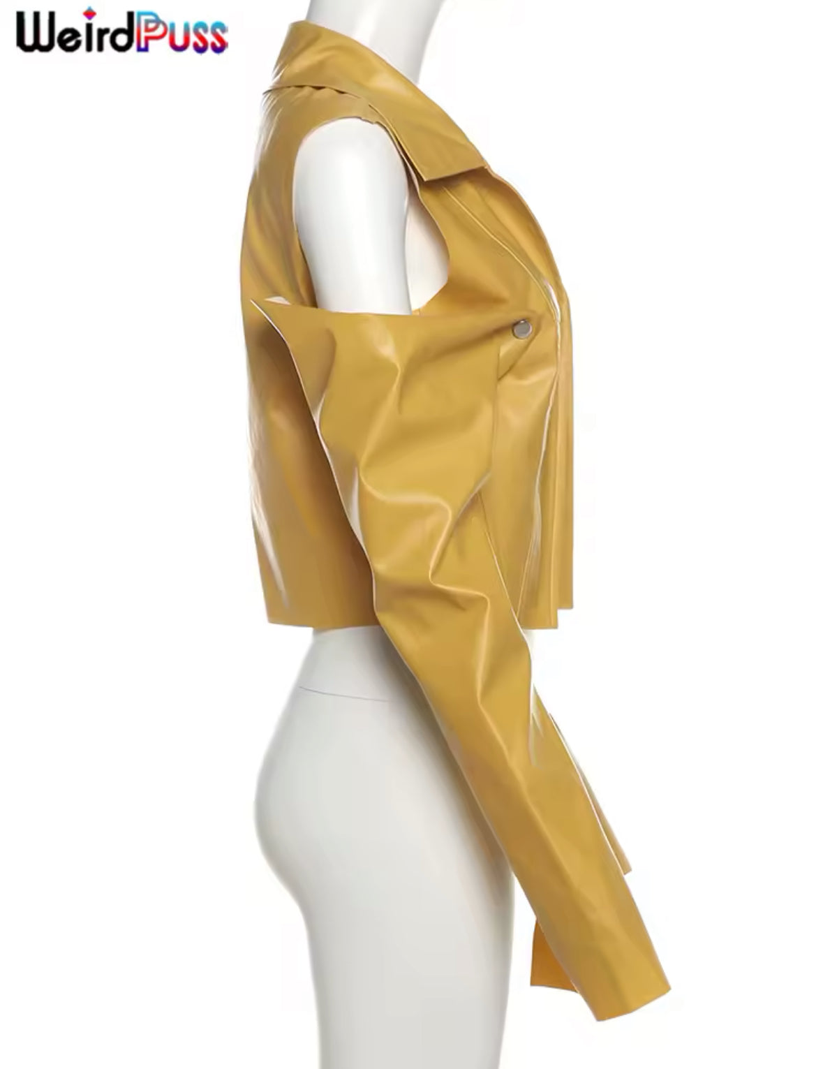 Bold Statement Yellow Faux Leather Jacket