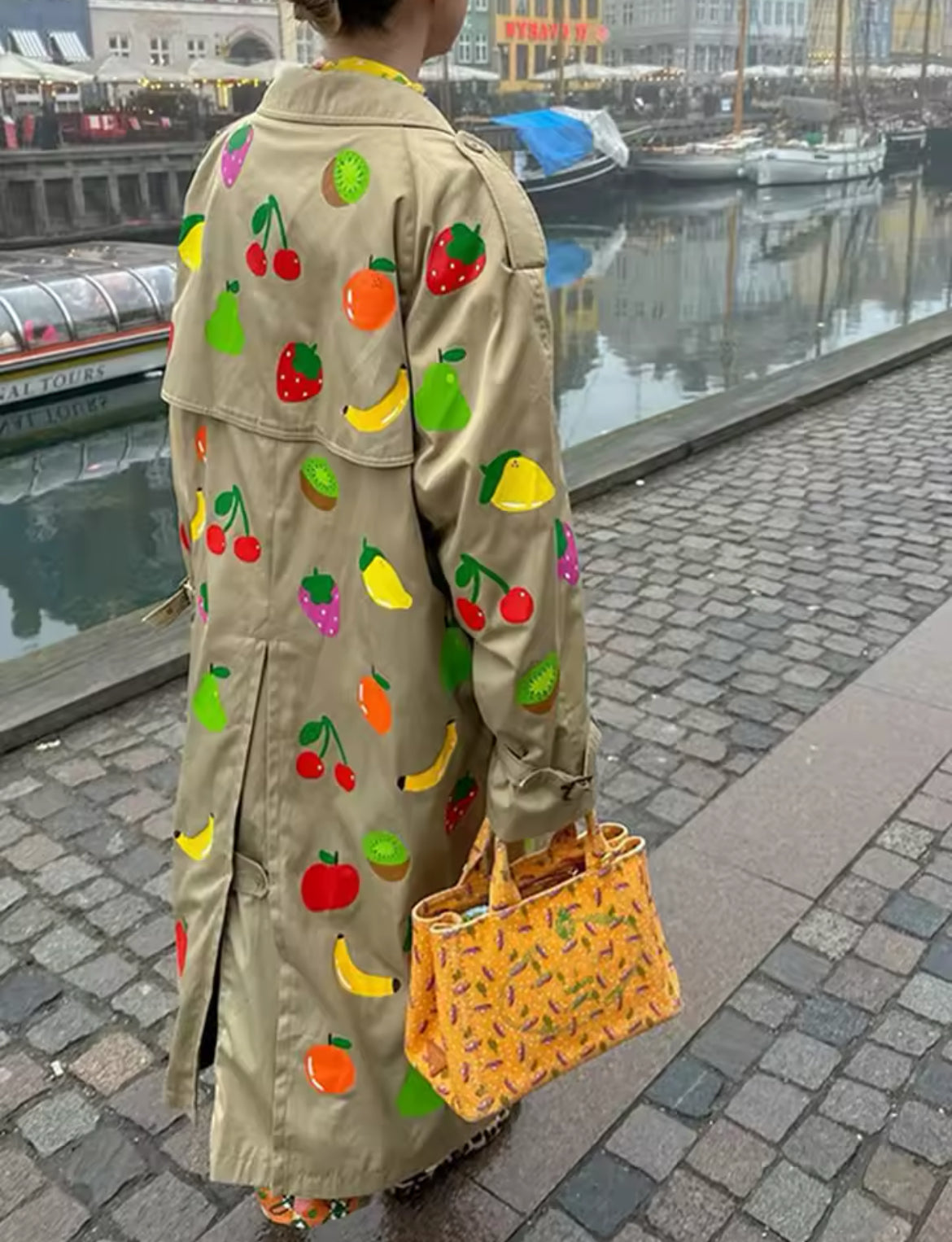 New Hot Off The Runway Fruity Single-Breasted Stylish Trench Coat