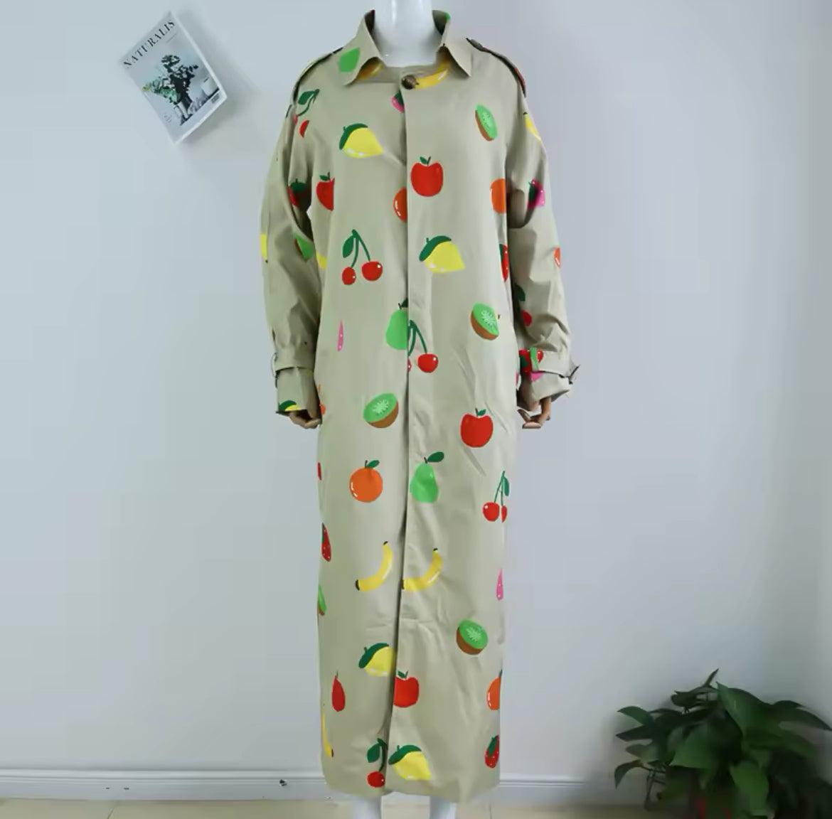 New Hot Off The Runway Fruity Single-Breasted Stylish Trench Coat