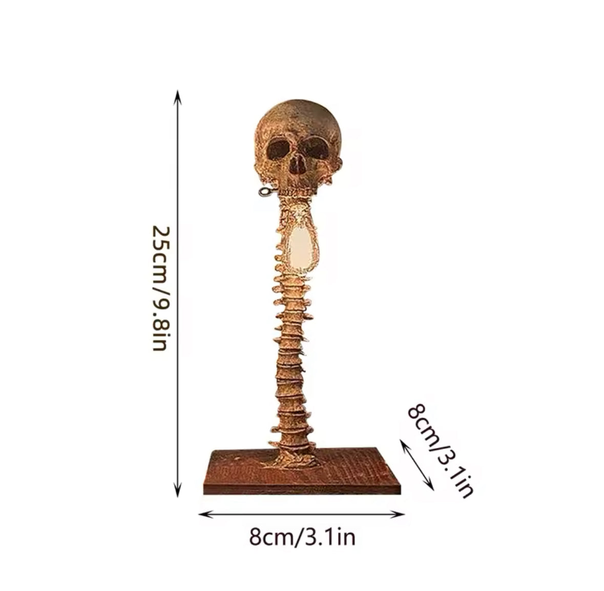Spine Skull Table Lamp Gothic Horror LED Light for Haunted Home Decor