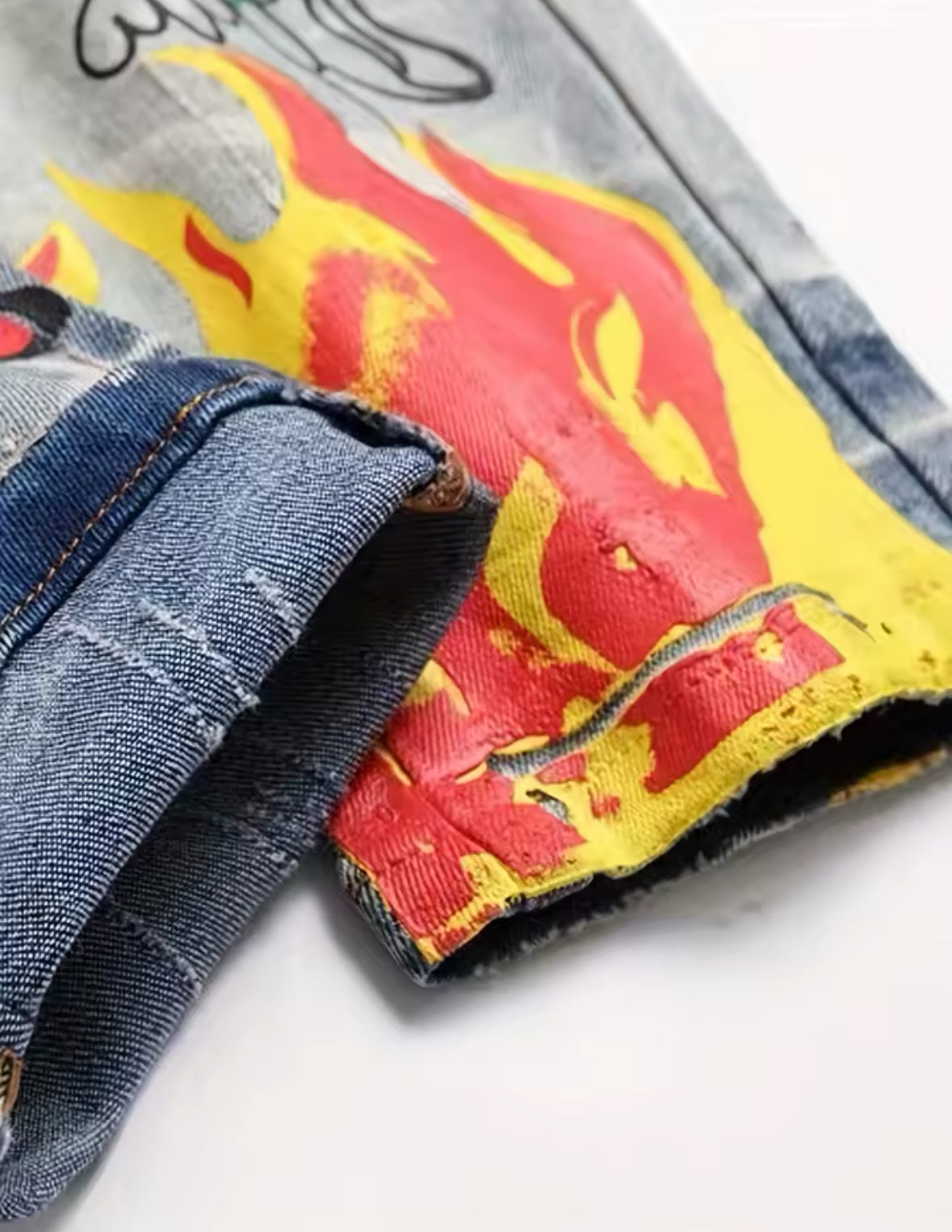 Hot New Rebel Skull Graffiti Slim Fit Jeans Edgy Streetwear Denim