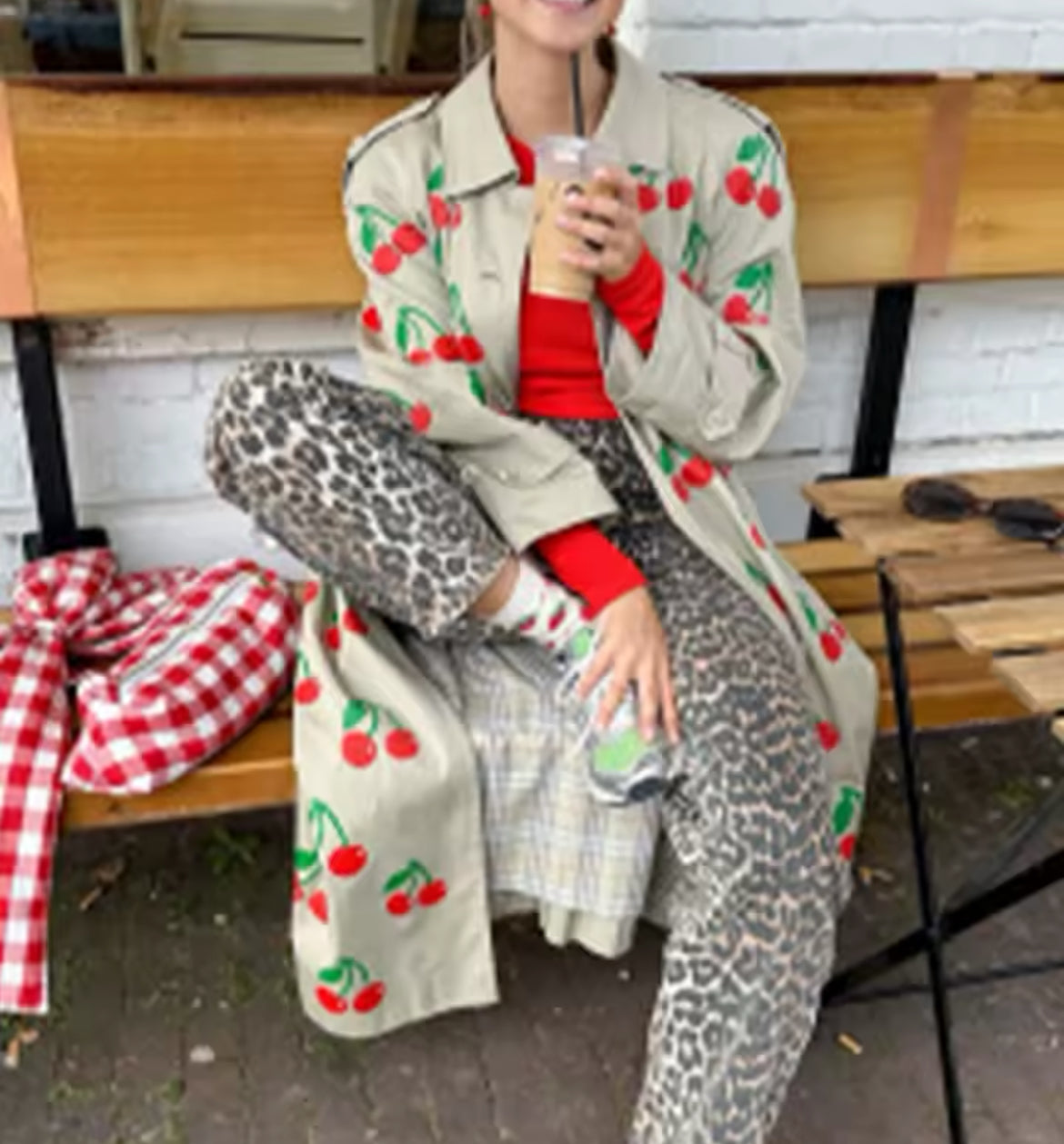 New Hot Off The Runway Fruity Single-Breasted Stylish Trench Coat