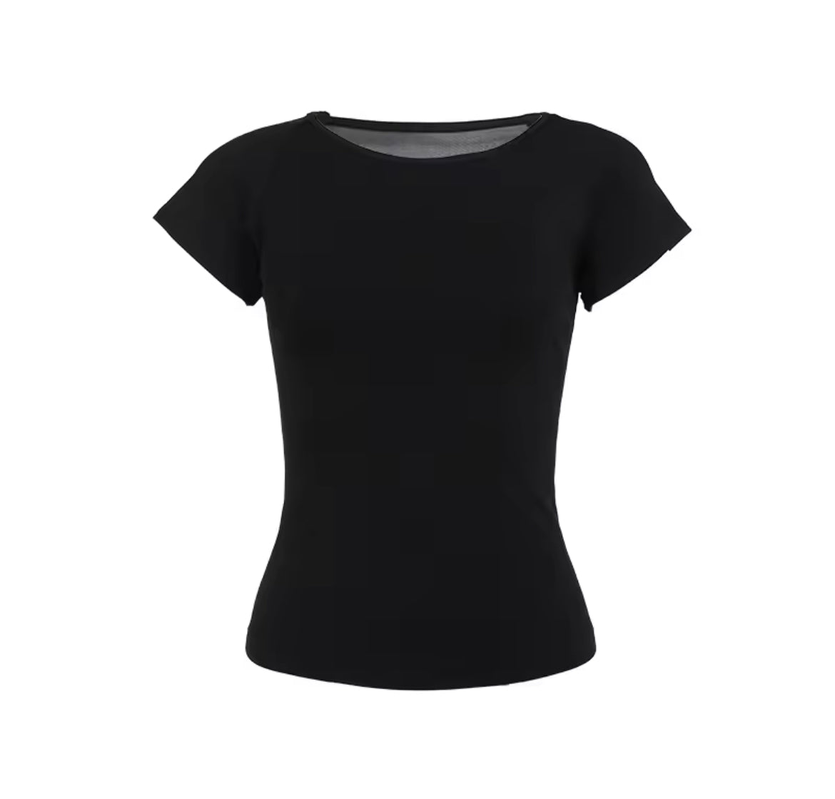New Black Mesh Back Gothic Print Women’s T-Shirts Two Styles