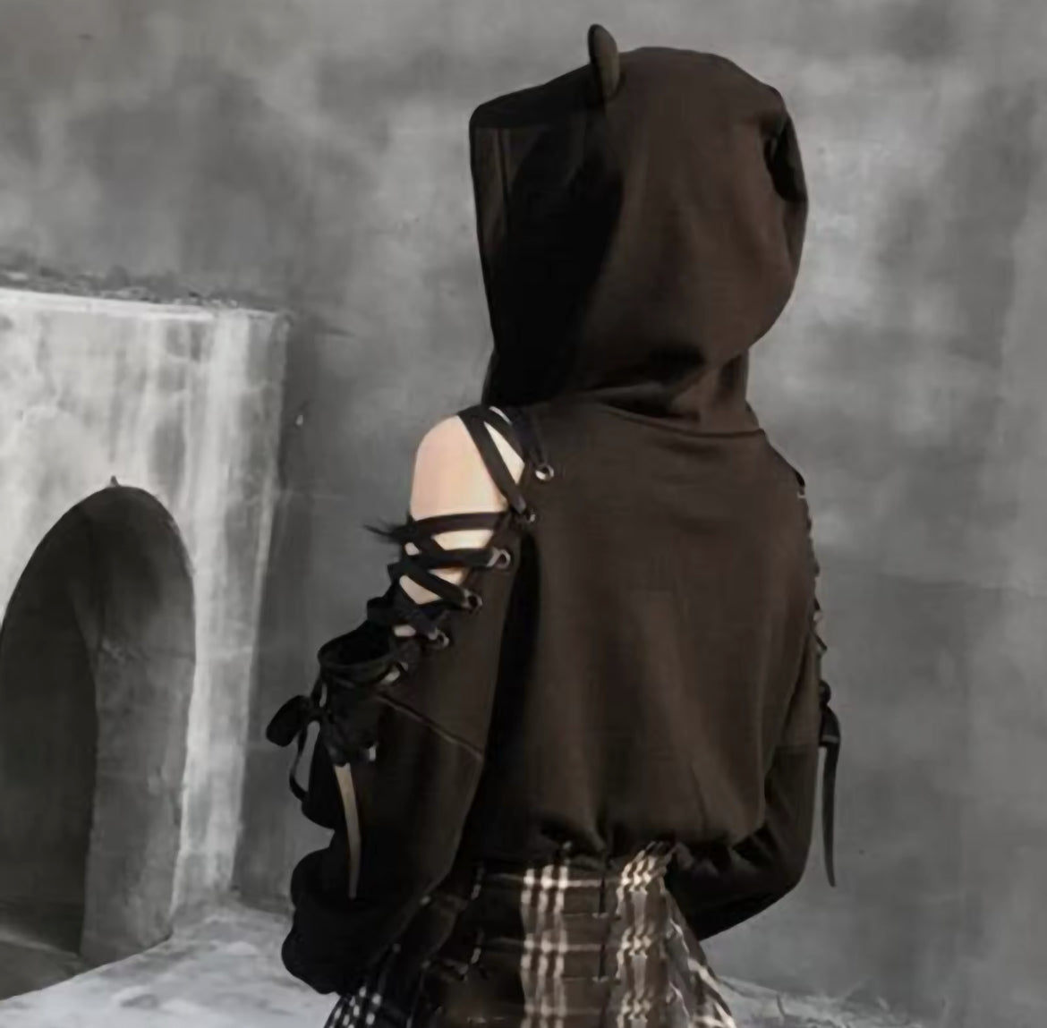 New Arrivals 4 Designs To Choose From Women’s Cat Design Gothic Witchy Black Hooded Sweatshirt