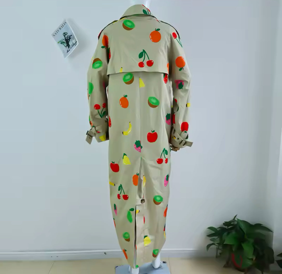 New Hot Off The Runway Fruity Single-Breasted Stylish Trench Coat