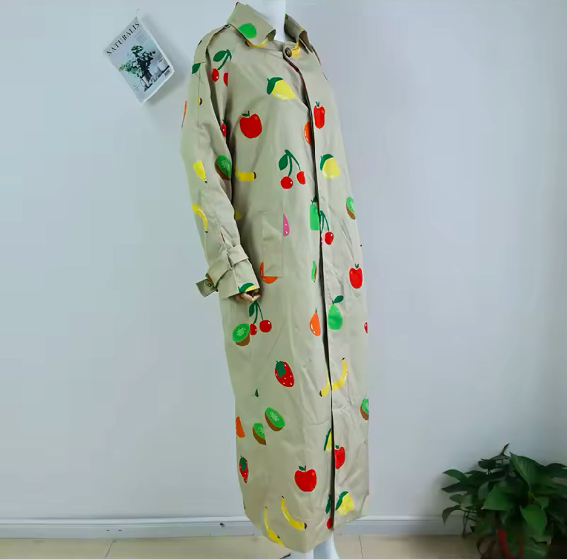 New Hot Off The Runway Fruity Single-Breasted Stylish Trench Coat