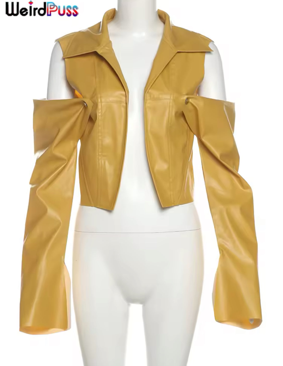 Bold Statement Yellow Faux Leather Jacket