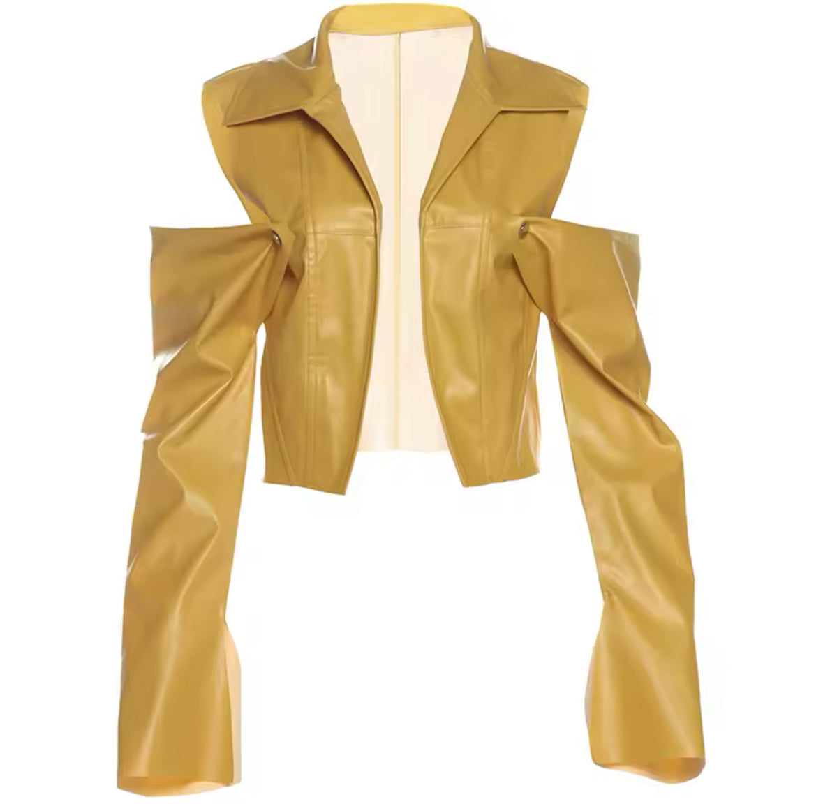 Bold Statement Yellow Faux Leather Jacket