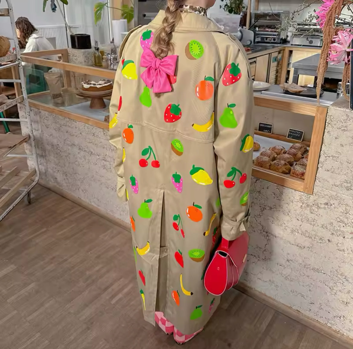 New Hot Off The Runway Fruity Single-Breasted Stylish Trench Coat