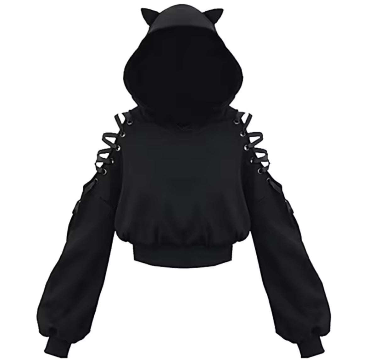 New Arrivals 4 Designs To Choose From Women’s Cat Design Gothic Witchy Black Hooded Sweatshirt
