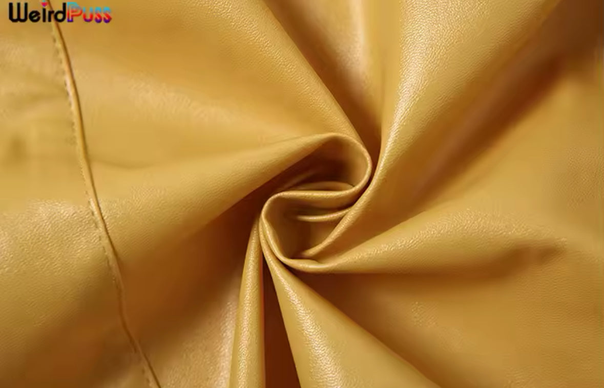 Bold Statement Yellow Faux Leather Jacket