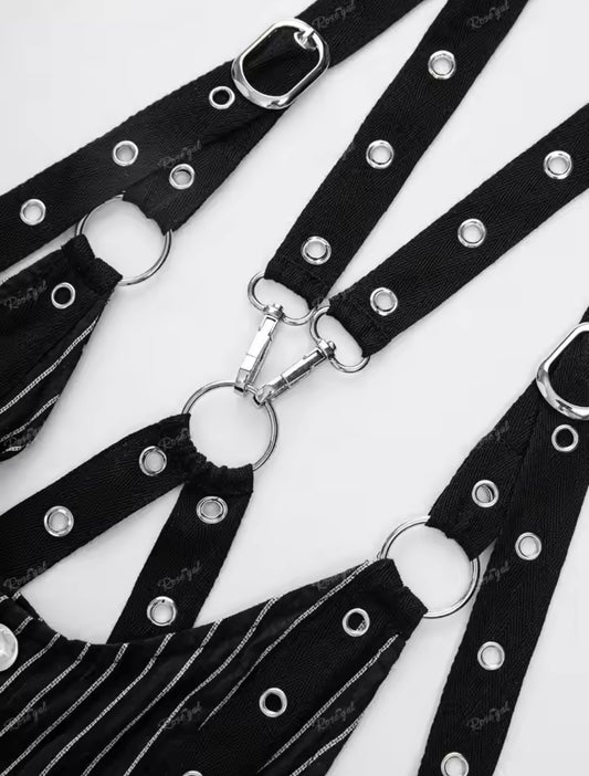 Stylish Gothic Vogue New Pinstripe Women’s Jumpsuit S M L XL 2XL 3XL Limited Stock