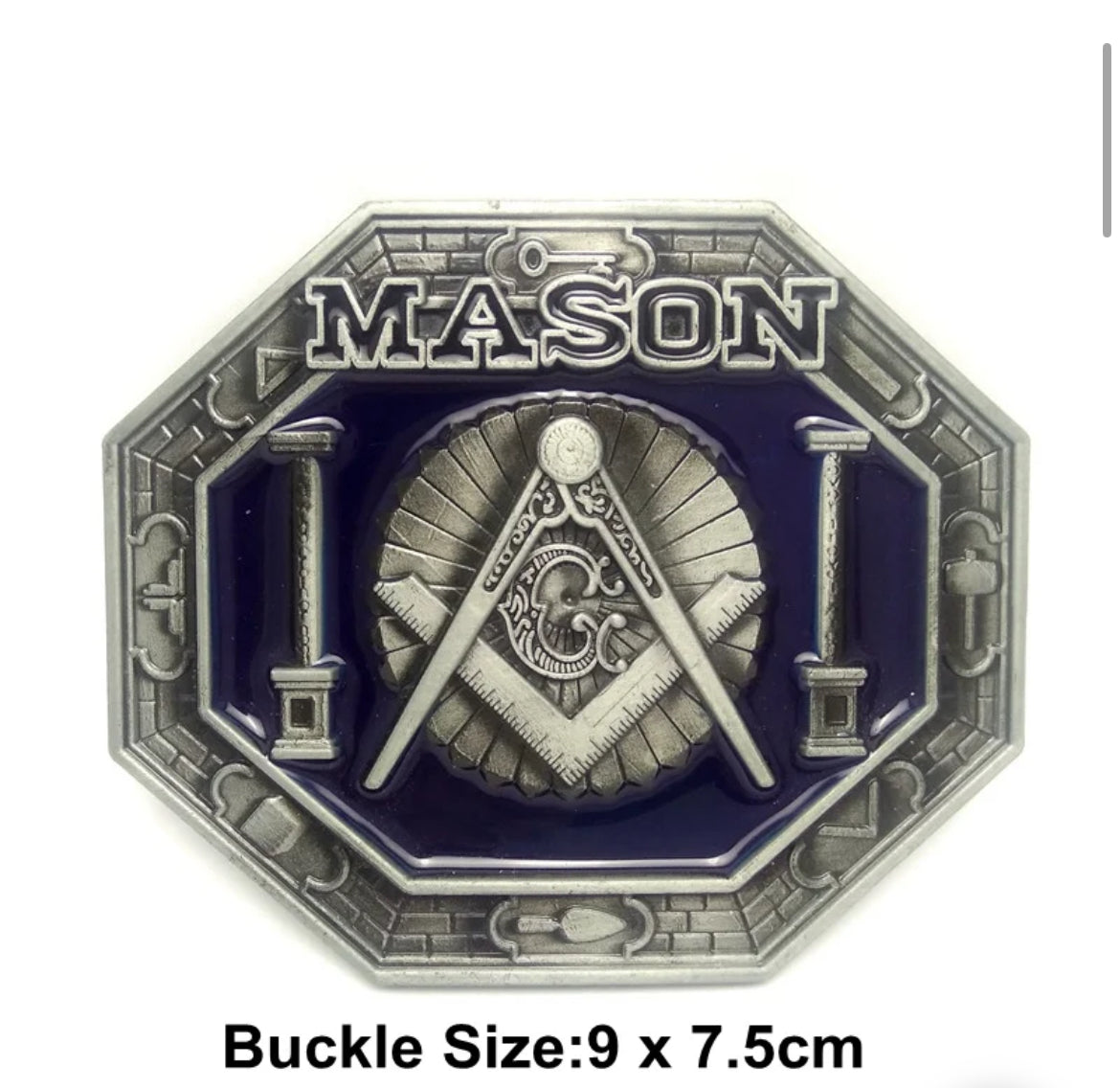 New Freemason PU Leather Belt with Zinc Alloy Buckle - Masonic Symbol Design