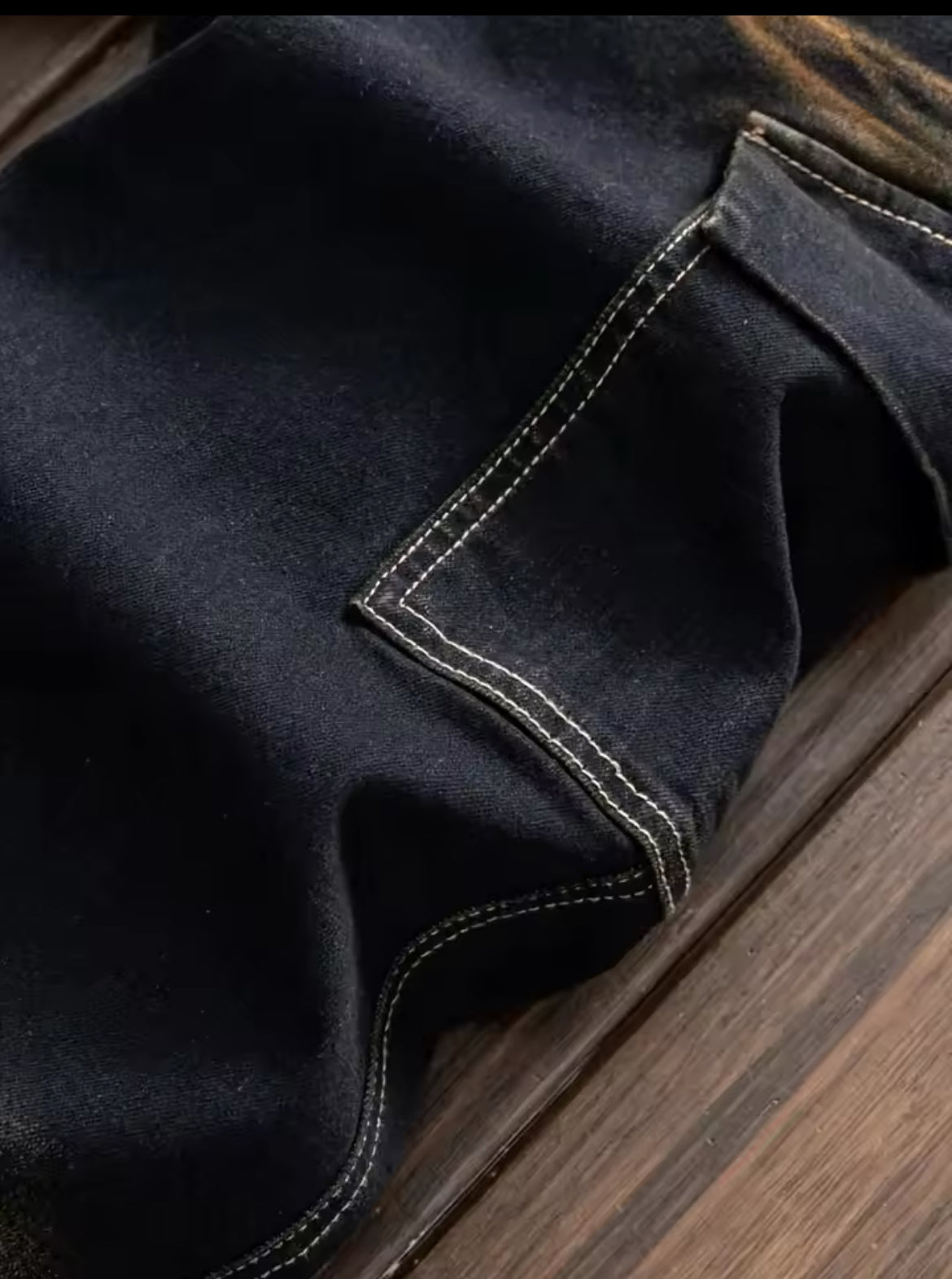 π₯ Black & Gold Two-Tone Cargo Jeans β Streetwear Slim Fit Vintage Wash Denim for Men