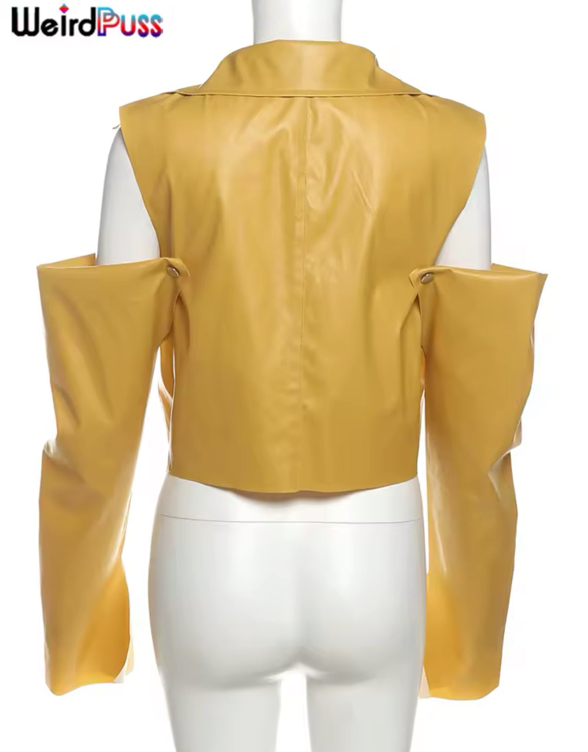Bold Statement Yellow Faux Leather Jacket
