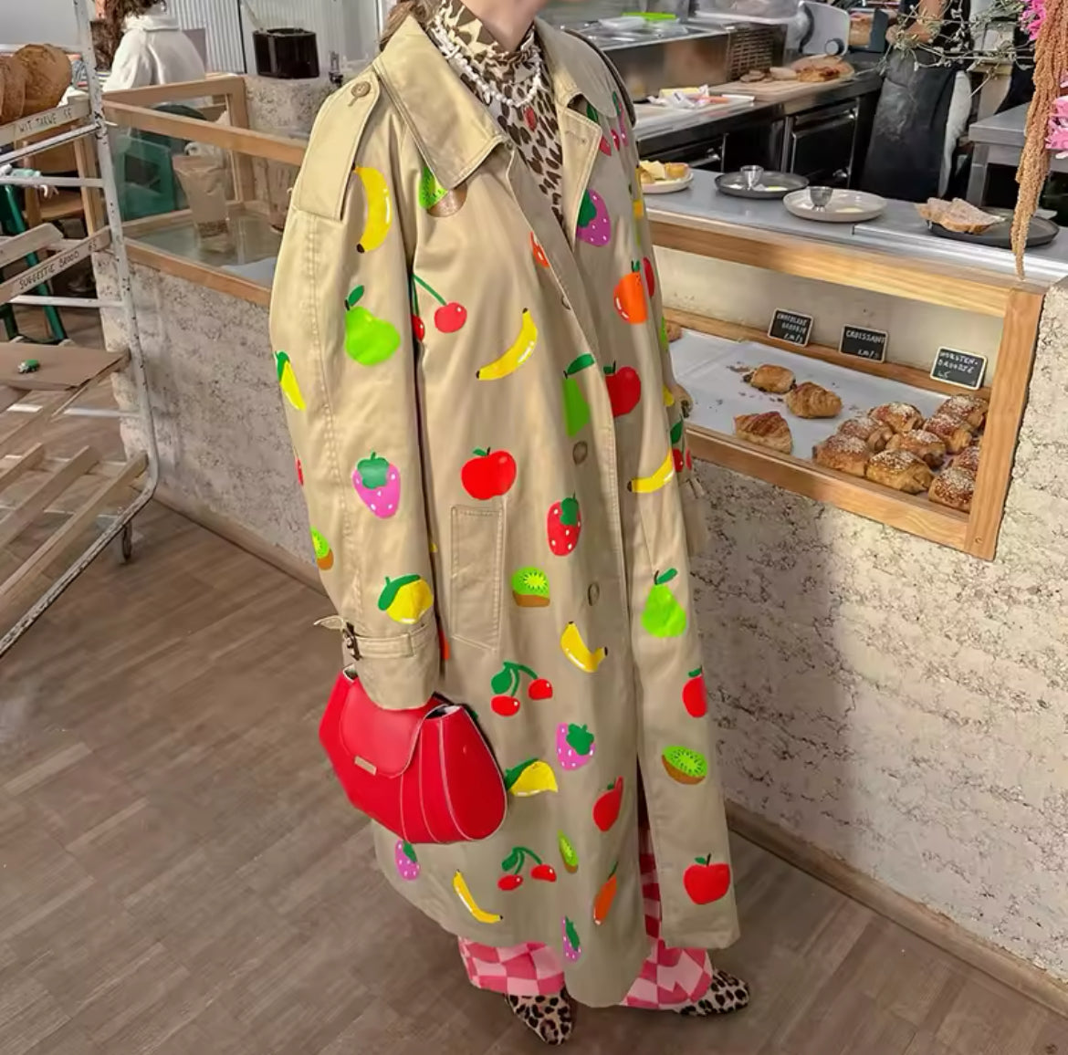 New Hot Off The Runway Fruity Single-Breasted Stylish Trench Coat