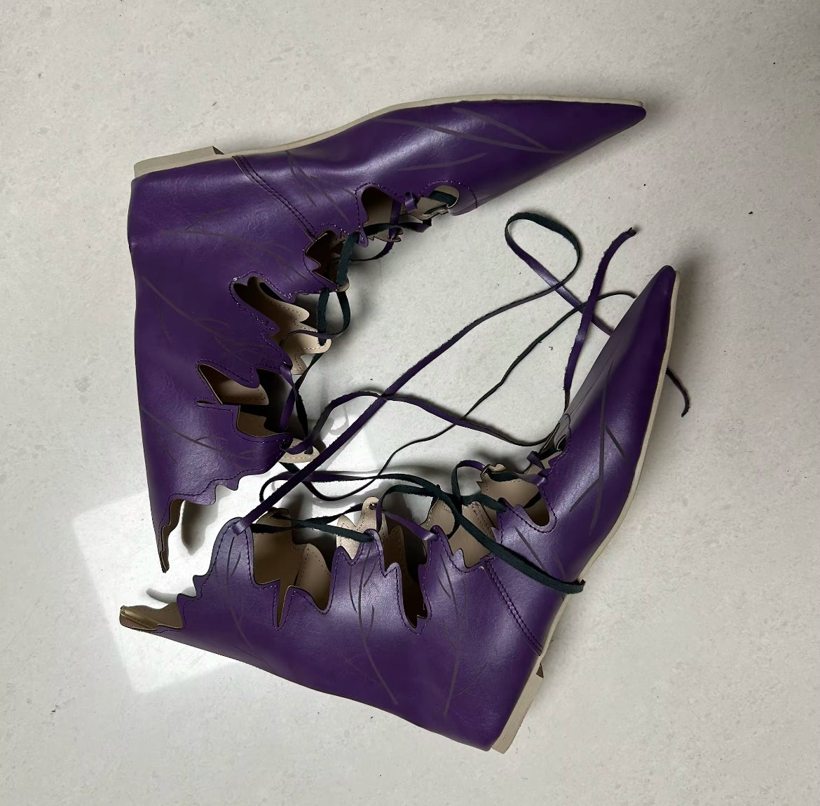 New Exclusive Enchanted Leaf Lace-Up Flats – Witchy Fae- Fairy Inspired Women’s Shoes