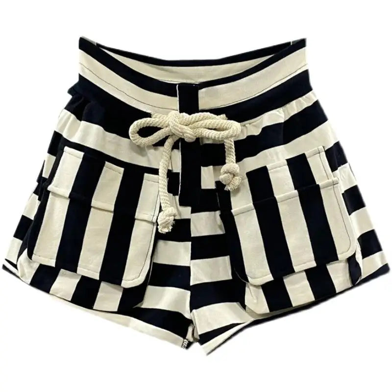 New Arrival High-Waist Striped Shorts