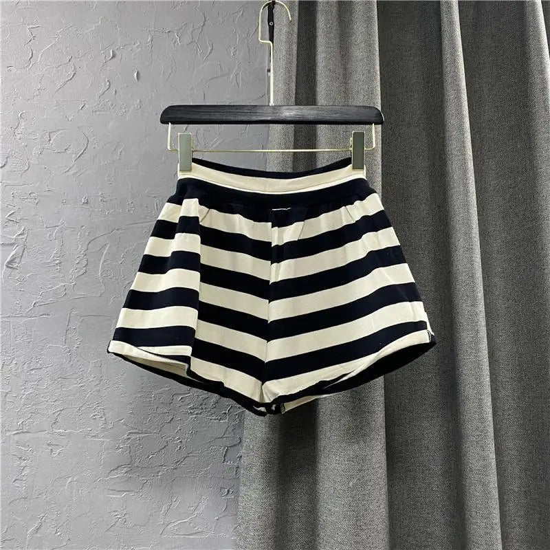 New Arrival High-Waist Striped Shorts
