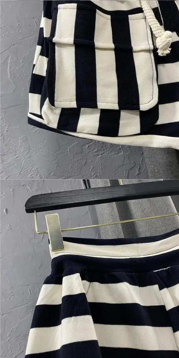 New Arrival High-Waist Striped Shorts