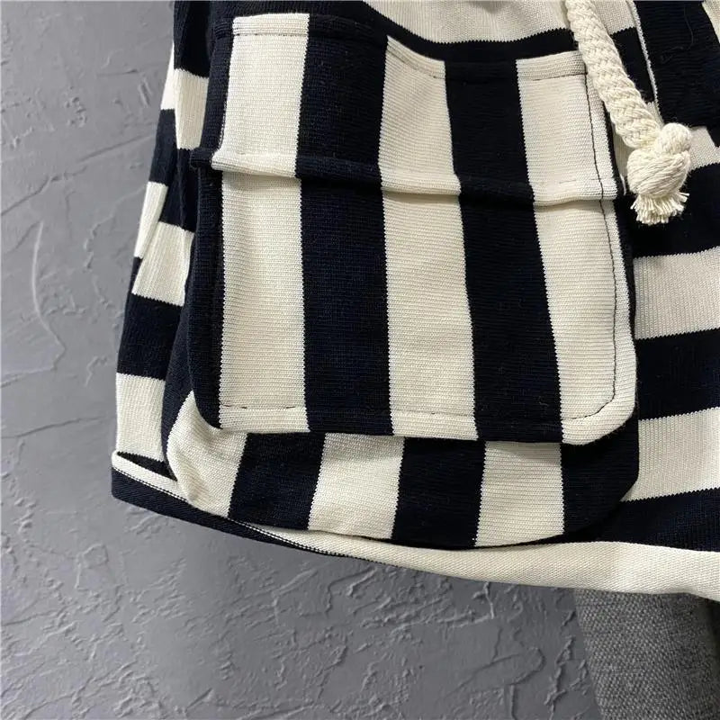 New Arrival High-Waist Striped Shorts