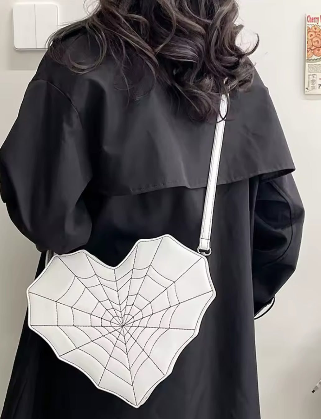New Gothic Spiderweb Heart Backpack Unique & Stylish Women’s Bag
