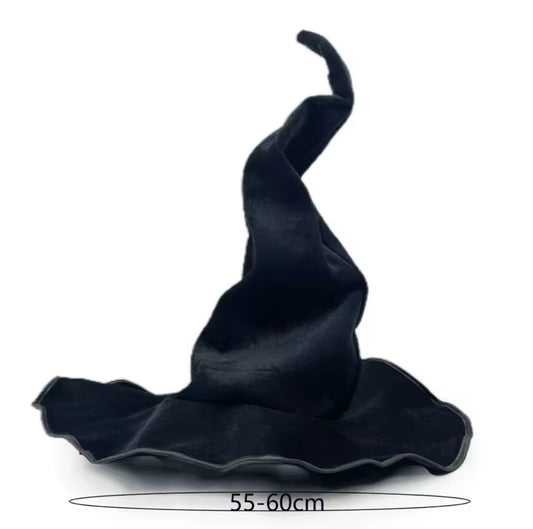“Magickal Black Velvet Witch Hat – Vintage-Inspired Ritual & Costume Accessory”