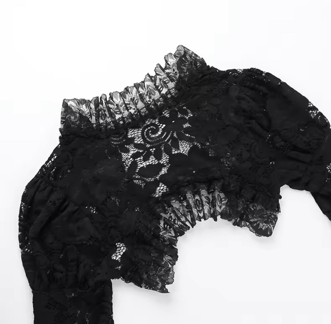 Dark Enchantress Gothic Lace Dress & Bell Sleeve Shawl “Vintage-Inspired Elegance”