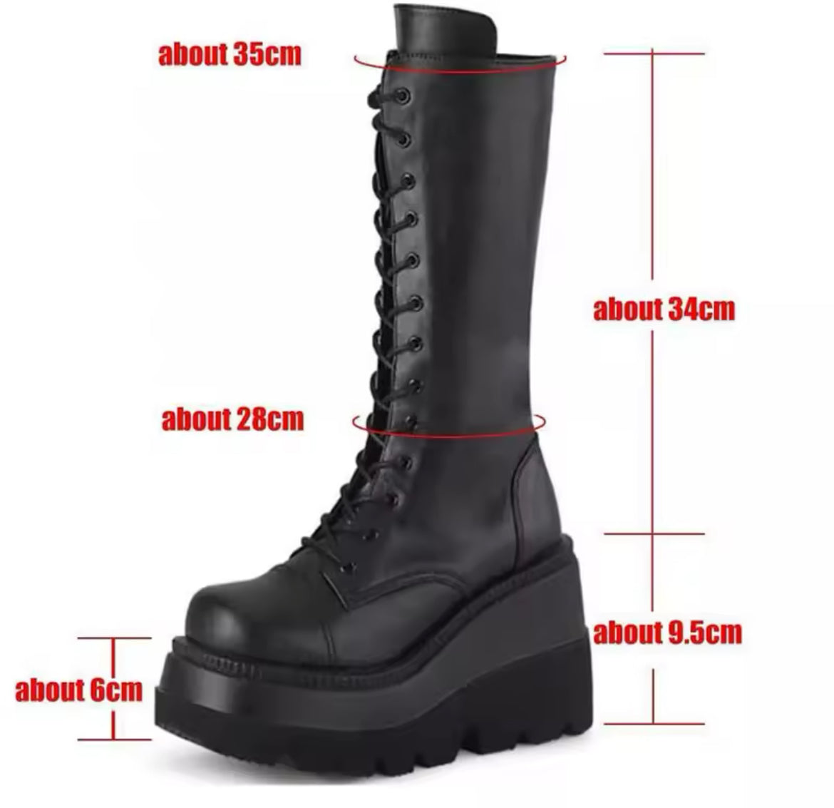 Gothic Wedge Platform Combat Boots – Edgy & Elevated Streetwear