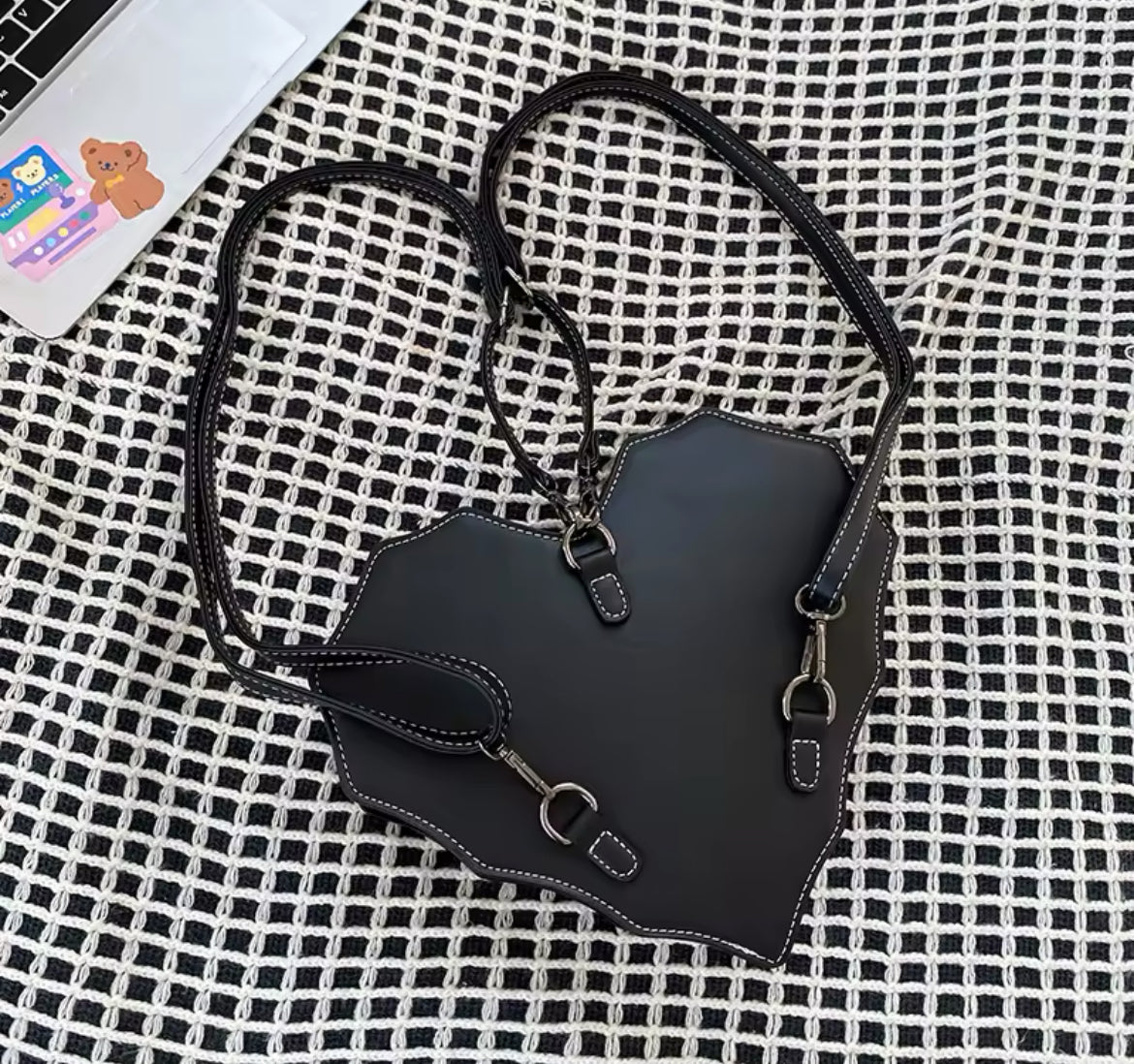 New Gothic Spiderweb Heart Backpack Unique & Stylish Women’s Bag