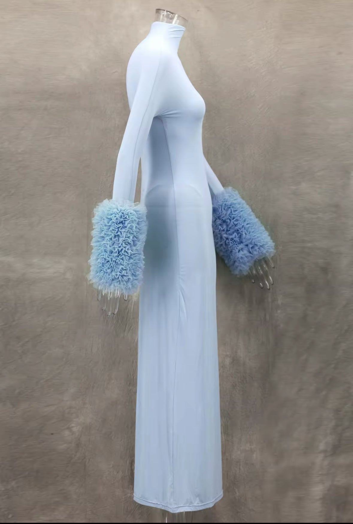NEW Sky Luxe Turtleneck Runway Dress – Long Sleeve Maxi with Bodysuit Lining