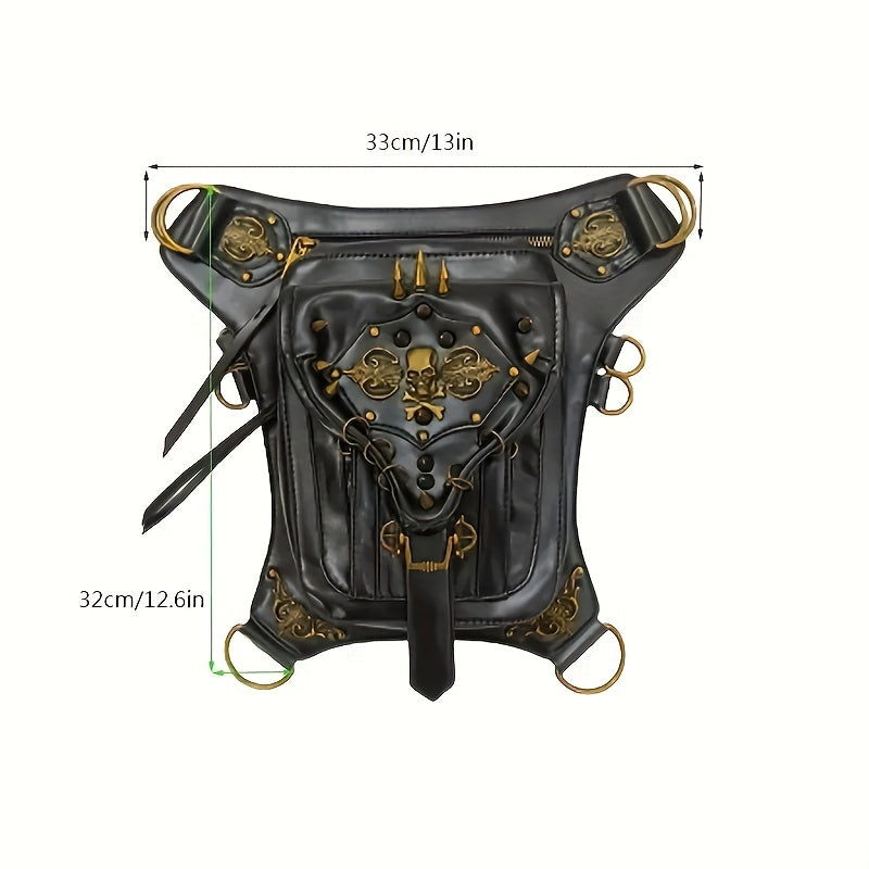 New Exclusive Gothic Skull Chain Studded Crossbody Bag