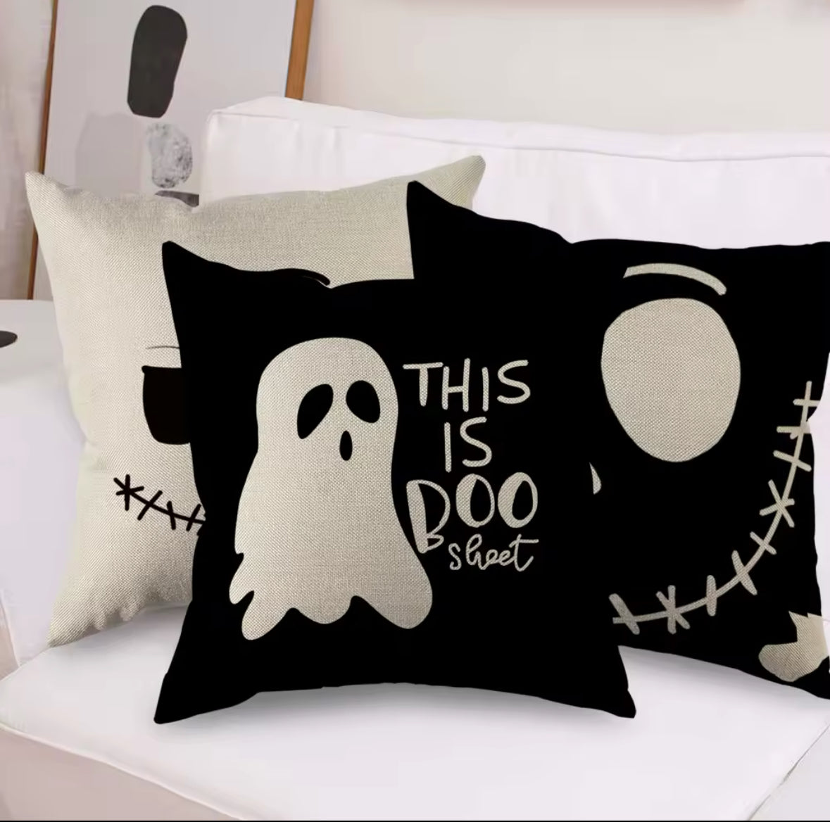 Spooky Skull & Ghost Halloween Throw Pillow Covers 3 Designs to Choose From