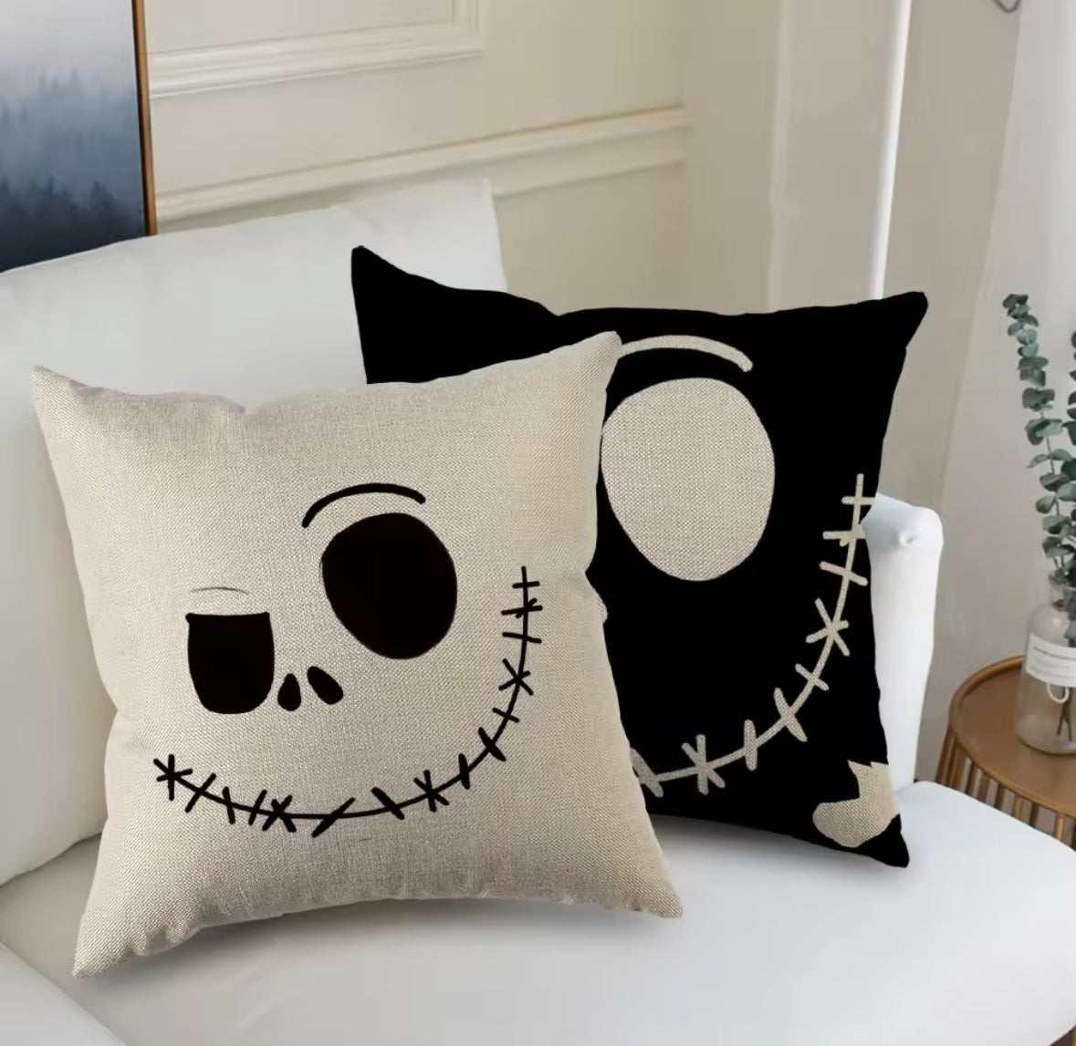 Spooky Skull & Ghost Halloween Throw Pillow Covers 3 Designs to Choose From