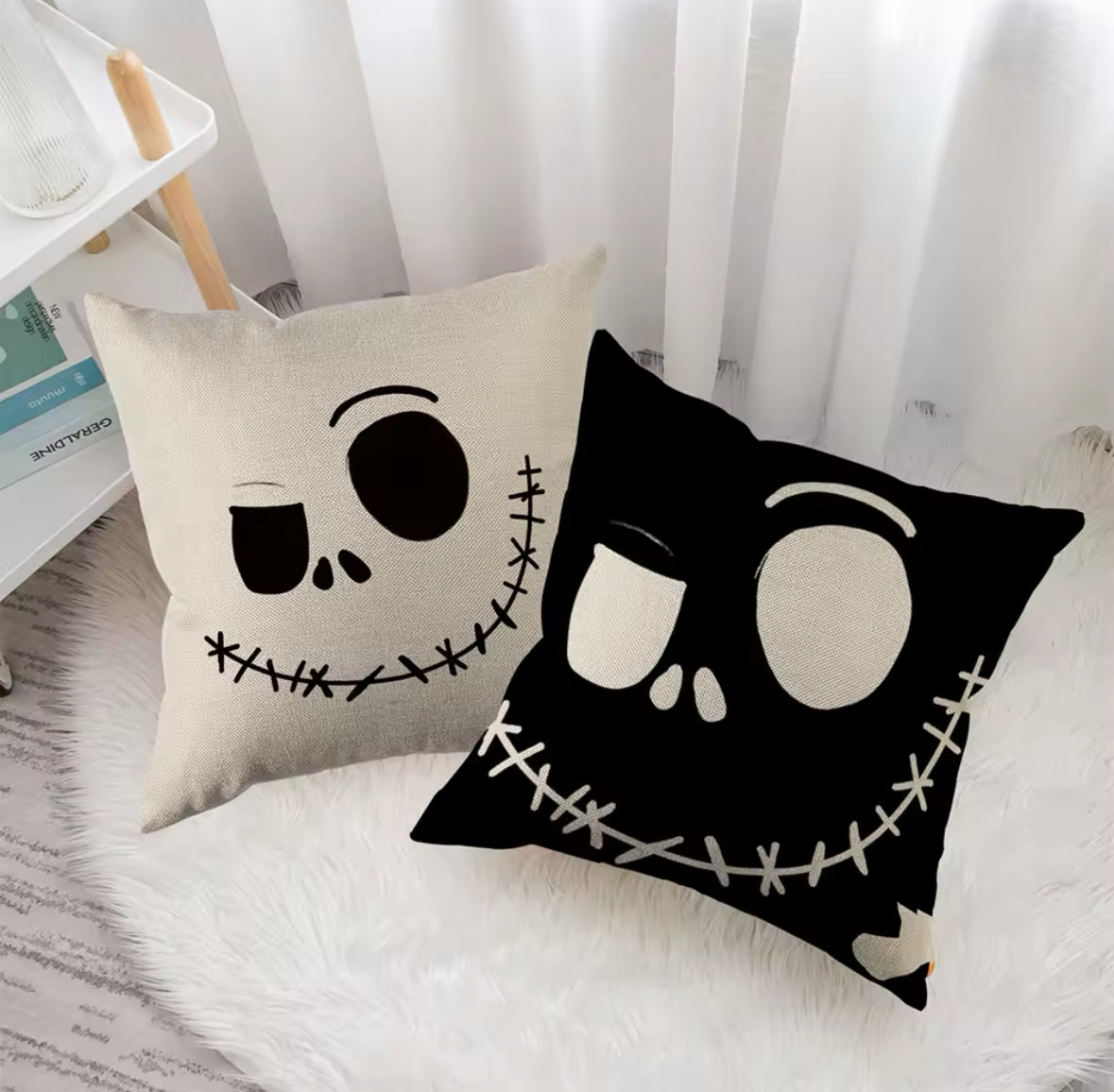 Spooky Skull & Ghost Halloween Throw Pillow Covers 3 Designs to Choose From