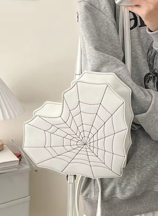 New Gothic Spiderweb Heart Backpack Unique & Stylish Women’s Bag