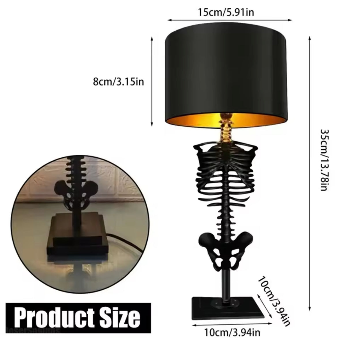 New Gothic Skeleton Table Lamp - Spooky & Stylish Home Decor