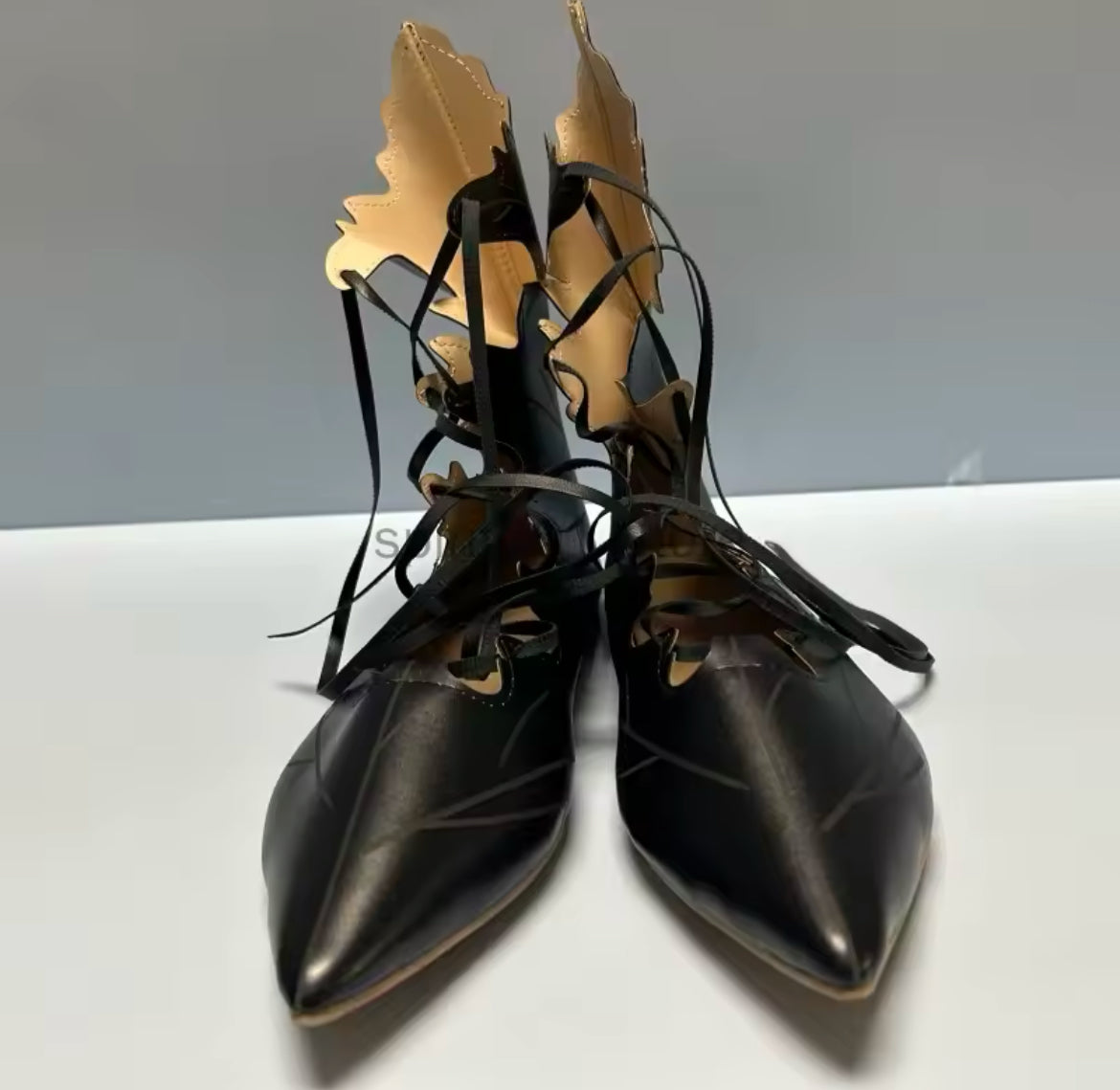 New Exclusive Enchanted Leaf Lace-Up Flats – Witchy Fae- Fairy Inspired Women’s Shoes