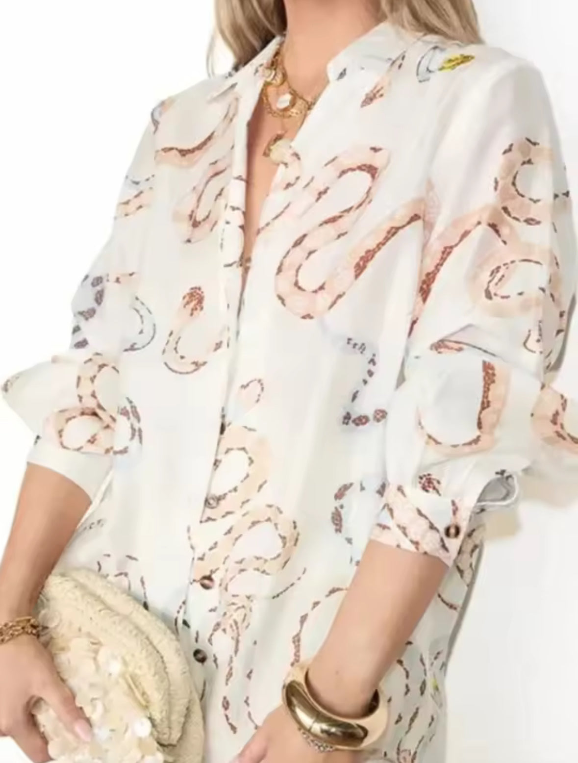 New Serpent Spell Two-Piece Blouse & Skirt Set