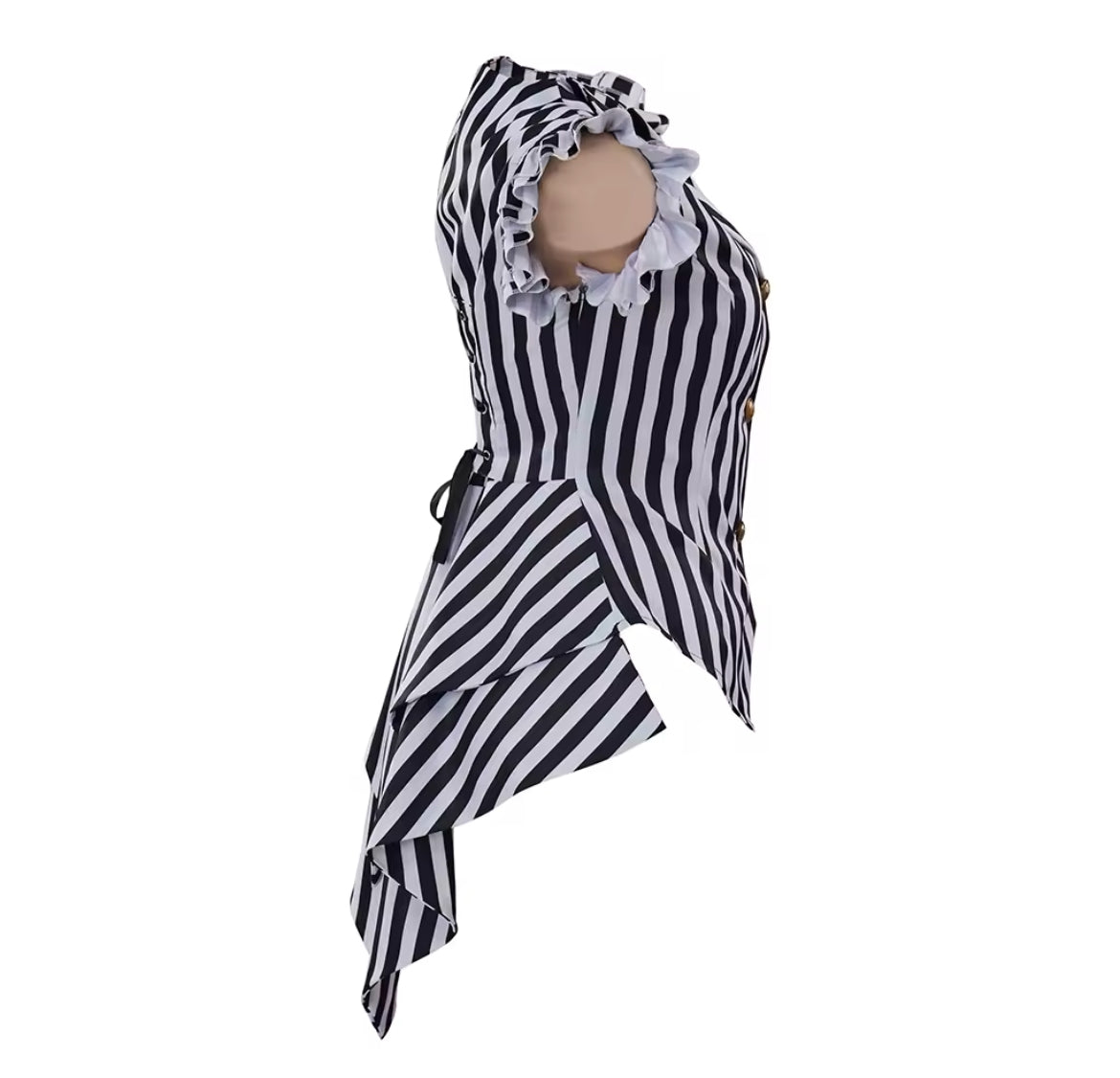 New Beautiful Striped Corset-Back Ruffled-Sleeves Women’s Blouse
