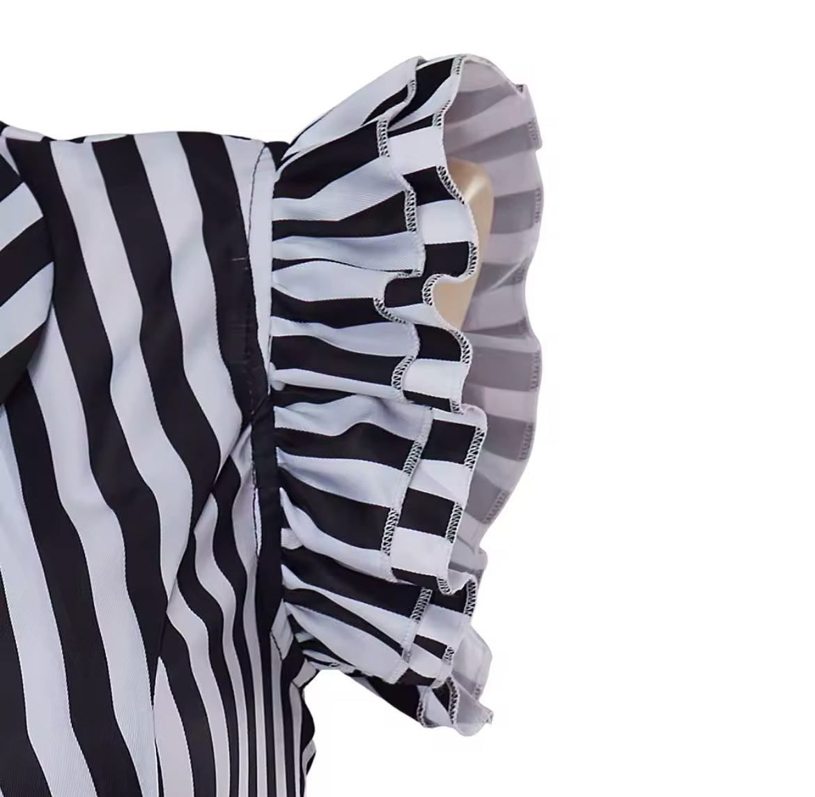 New Beautiful Striped Corset-Back Ruffled-Sleeves Women’s Blouse