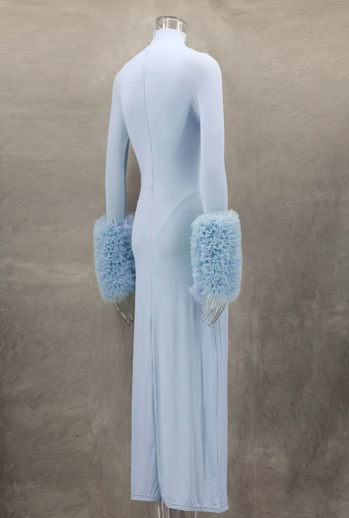 NEW Sky Luxe Turtleneck Runway Dress – Long Sleeve Maxi with Bodysuit Lining