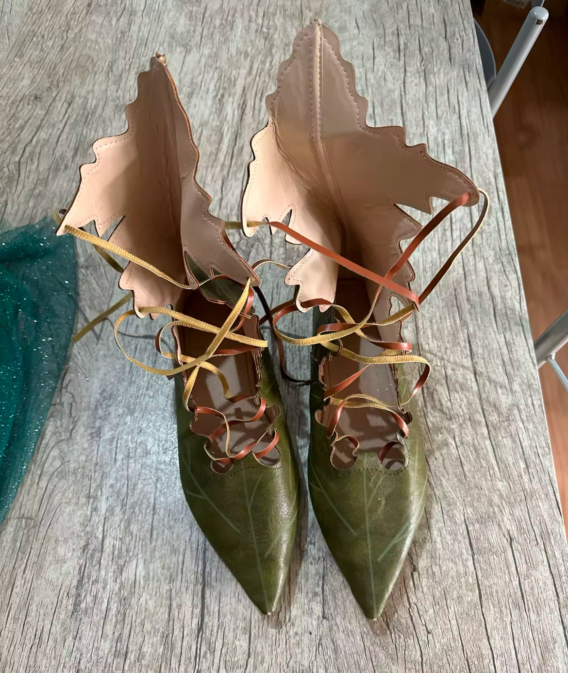 New Exclusive Enchanted Leaf Lace-Up Flats – Witchy Fae- Fairy Inspired Women’s Shoes