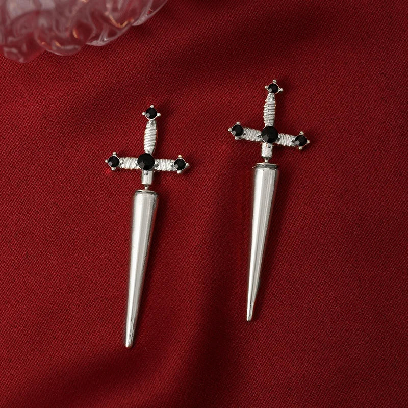 New Gothic Sword Dagger Earrings