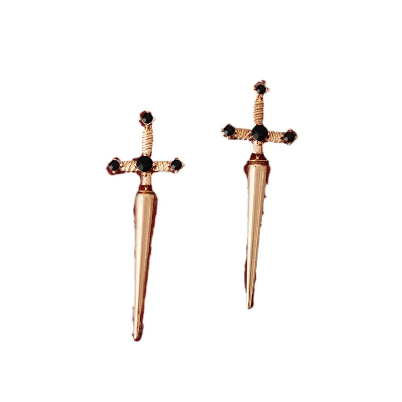 New Gothic Sword Dagger Earrings