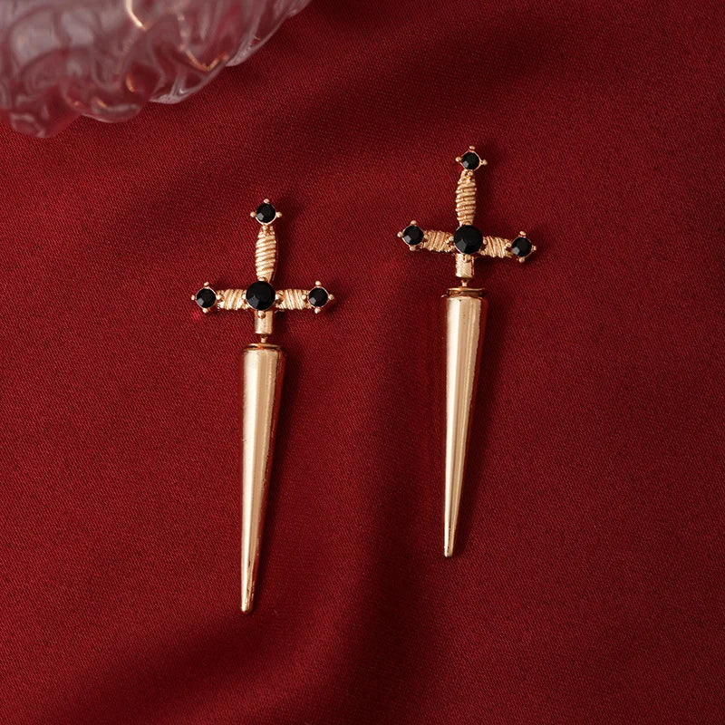 New Gothic Sword Dagger Earrings
