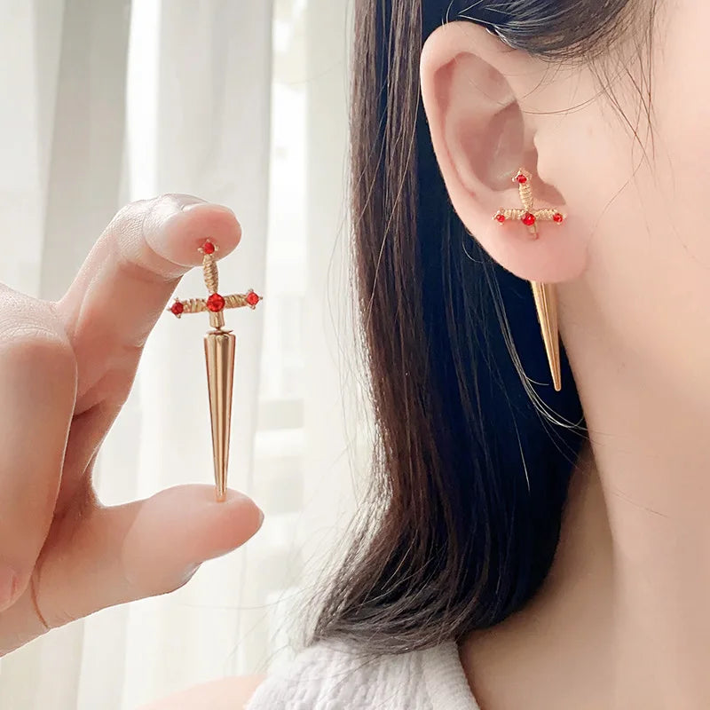 New Gothic Sword Dagger Earrings