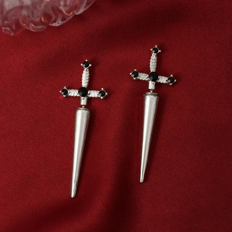 New Gothic Sword Dagger Earrings
