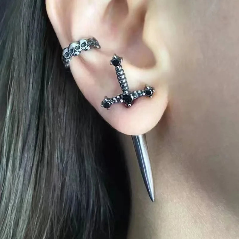 New Gothic Sword Dagger Earrings